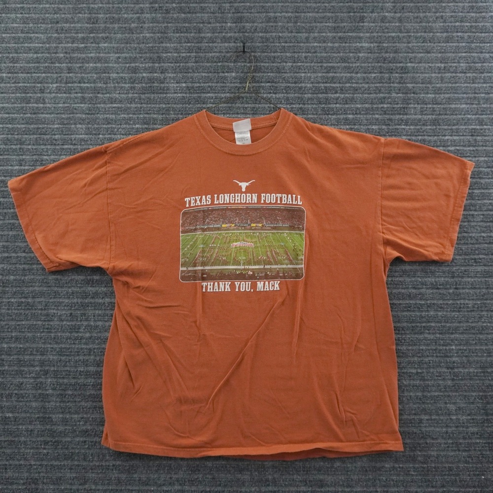 Vintage Viatran Texas Longhorn Football T Shirt Men 2XL Orange Mack Brown Legacy